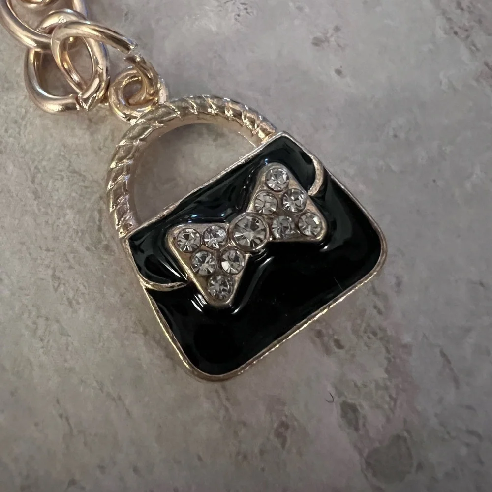 Gold and Black Charm Keychain